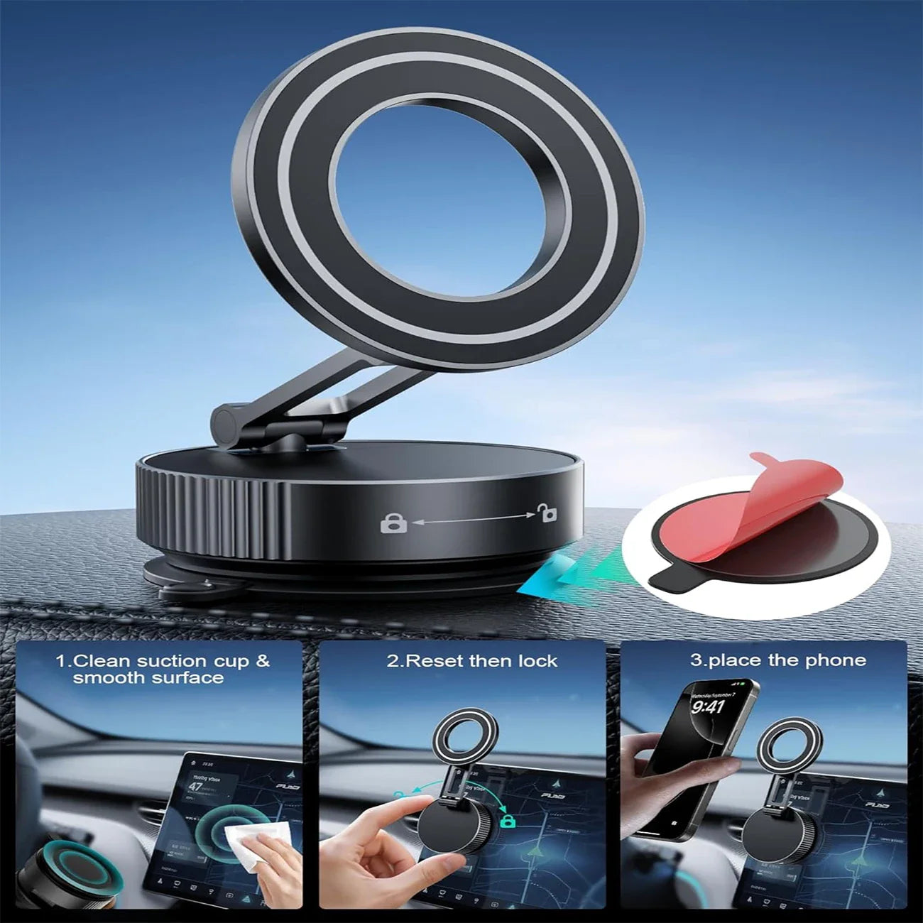 360° Magnetic Car Phone Mount (Ultra Strong Hold)